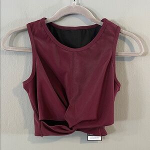 Onzie Burgundy Twist Front Crop Top Size M/L